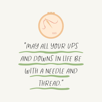 May All Your Ups And Downs In Life Be With A Needle And Thread Instagram Post Canva Template
