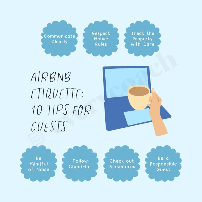 Airbnb Etiquette 10 Tips For Guests Instagram Post Canva Template ...