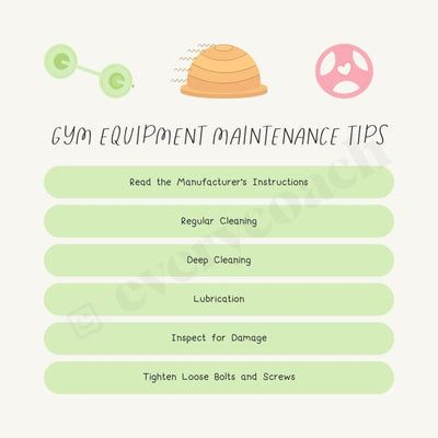Gym Equipment Maintenance Tips Instagram Post Canva Template