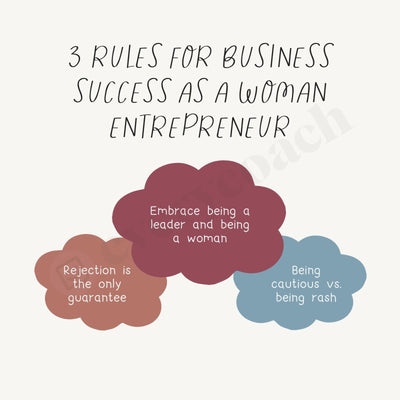 3 Rules For Business Success As A Woman Entrepreneur Instagram Post Canva Template