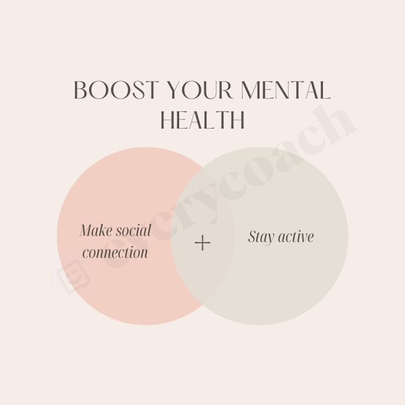 Boost Your Mental Health Instagram Post Canva Template – everycoach