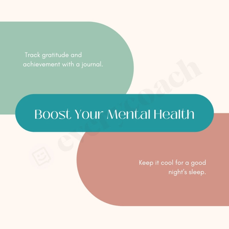 Boost Your Mental Health Instagram Post Canva Template – everycoach