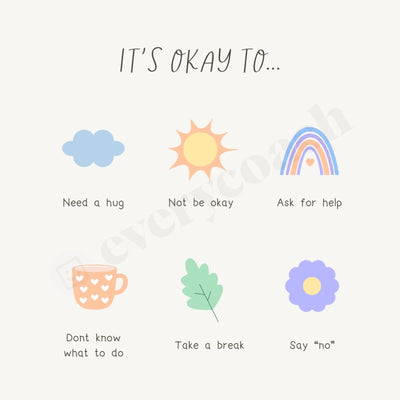 Its Okay To Instagram Post Canva Template