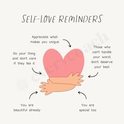 Self-Love Reminders Instagram Post Canva Template