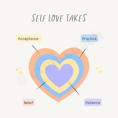 Self Love Takes Instagram Post Canva Template