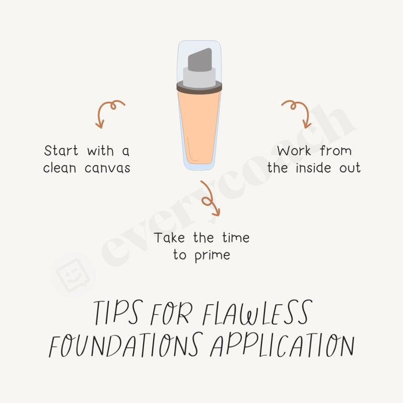 Tips For Flawless Foundations Application Instagram Post Canva Templat ...
