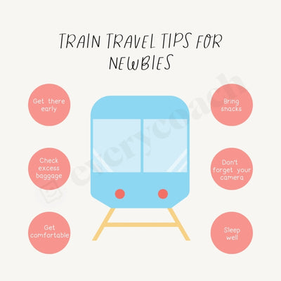 Train Travel Tips For Newbies Instagram Post Canva Template