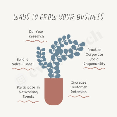 Ways To Grow Your Business Instagram Post Canva Template