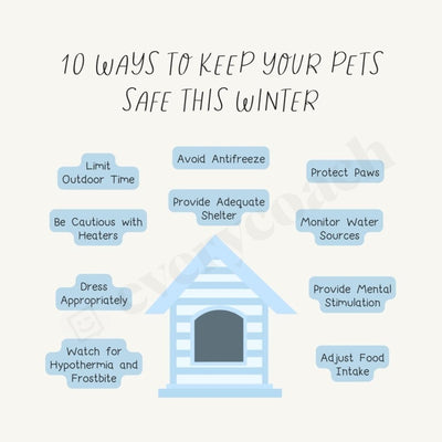 10 Ways To Keep Your Pets Safe This Winter Instagram Post Canva Template