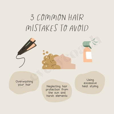 3 Common Hair Mistakes To Avoid Instagram Post Canva Template