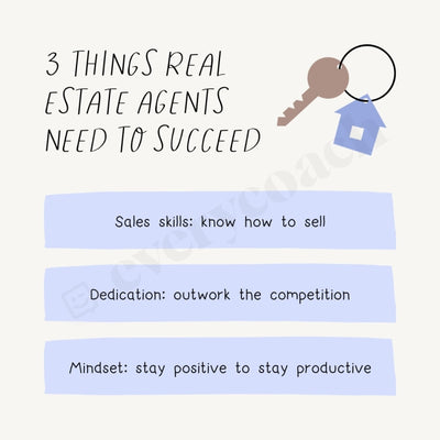 3 Things Real Estate Agents Need To Succeed Instagram Post Canva Template