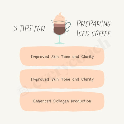 3 Tips For Preparing Iced Coffee Instagram Post Canva Template