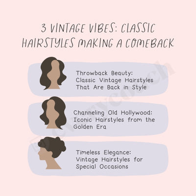 3 Vintage Vibes Classic Hairstyles Making A Comeback Instagram Post Canva Template