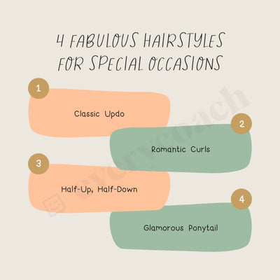 4 Fabulous Hairstyles For Special Occasions Instagram Post Canva Template