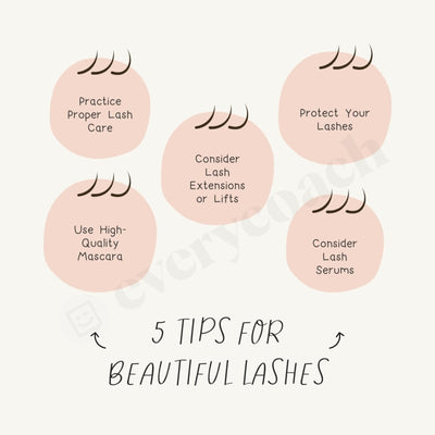 5 Tips For Beautiful Lashes Instagram Post Canva Template