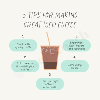 5 Tips For Making Great Iced Coffee Instagram Post Canva Template