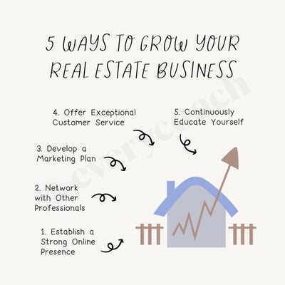 5 Ways To Grow Your Real Estate Business Instagram Post Canva Template