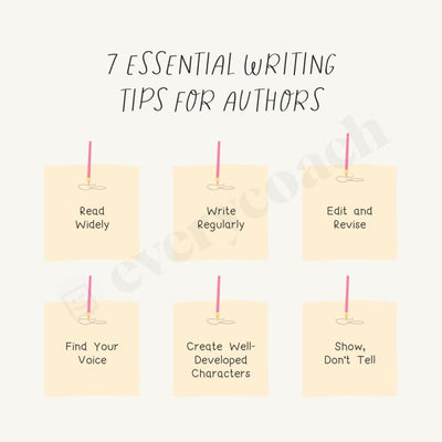 6 Essential Writing Tips For Authors Instagram Post Canva Template