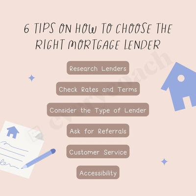6 Tips On How To Choose The Right Mortgage Lender Instagram Post Canva Template