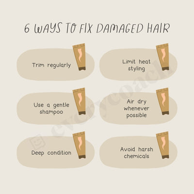 6 Ways To Fix Damaged Hair Instagram Post Canva Template