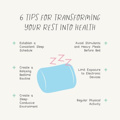 6 Tips Transforming Your Rest Into Health Instagram Post Canva Template