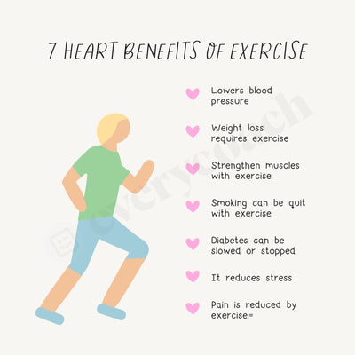 7 Heart Benefits Of Exercise Instagram Post Canva Template