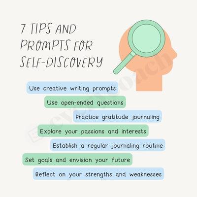 7 Tips And Prompts For Self-Care Discovery Instagram Post Canva Template