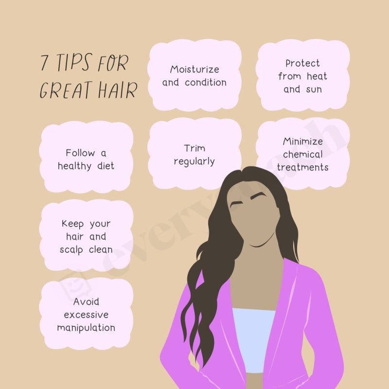 7 Tips For Great Hair Instagram Post Canva Template
