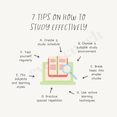7 Tips On How To Study Effectively Instagram Post Canva Template