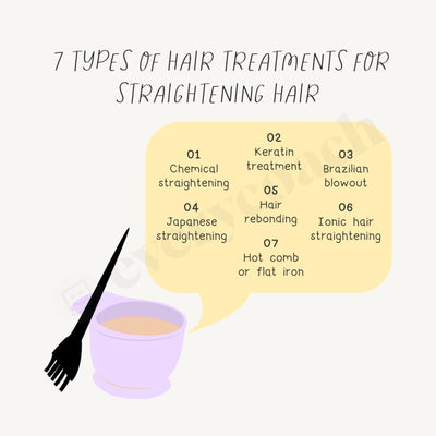 7 Types Of Hair Treatments For Straightening Instagram Post Canva Template