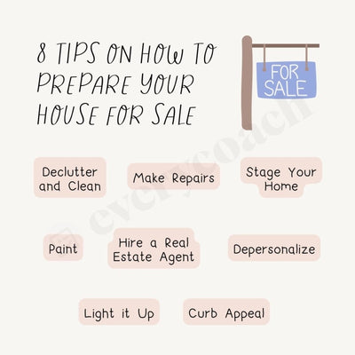 8 Tips On How To Prepare Your House For Sale Instagram Post Canva Template