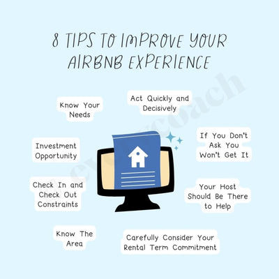 8 Tips To Improve Your Airbnb Experience Instagram Post Canva Template