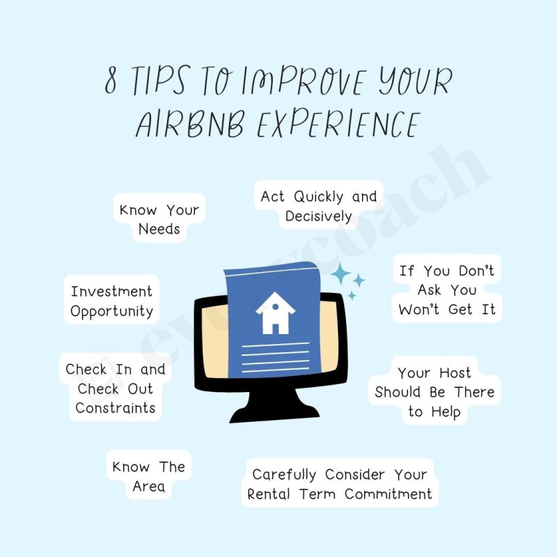 8 Tips To Improve Your Airbnb Experience Instagram Post Canva Template