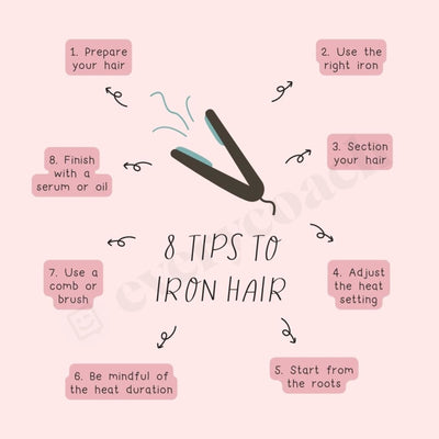 8 Tips To Iron Hair Instagram Post Canva Template