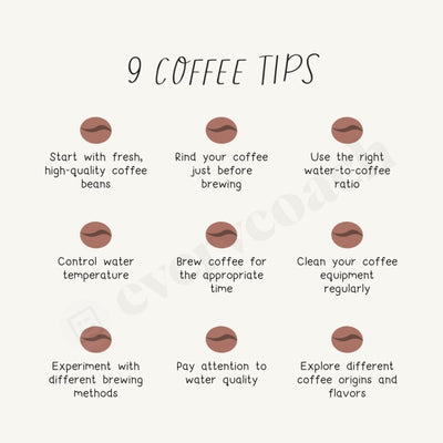 9 Coffee Tips Instagram Post Canva Template