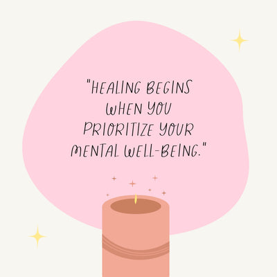 Healing Begins When You Prioritize Your Mental Well Being Instagram Post Canva Template
