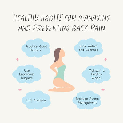 Healthy Habits For Managing And Preventing Back Pain Instagram Post Canva Template