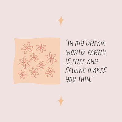 In My Dream World Fabric Is Free And Sewing Makes You Thin Instagram Post Canva Template
