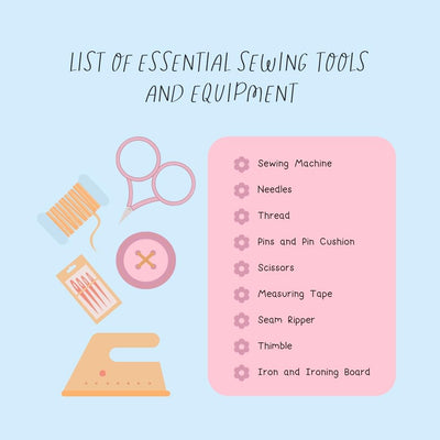 List Of Essential Sewing Tools And Equipment Instagram Post Canva Template