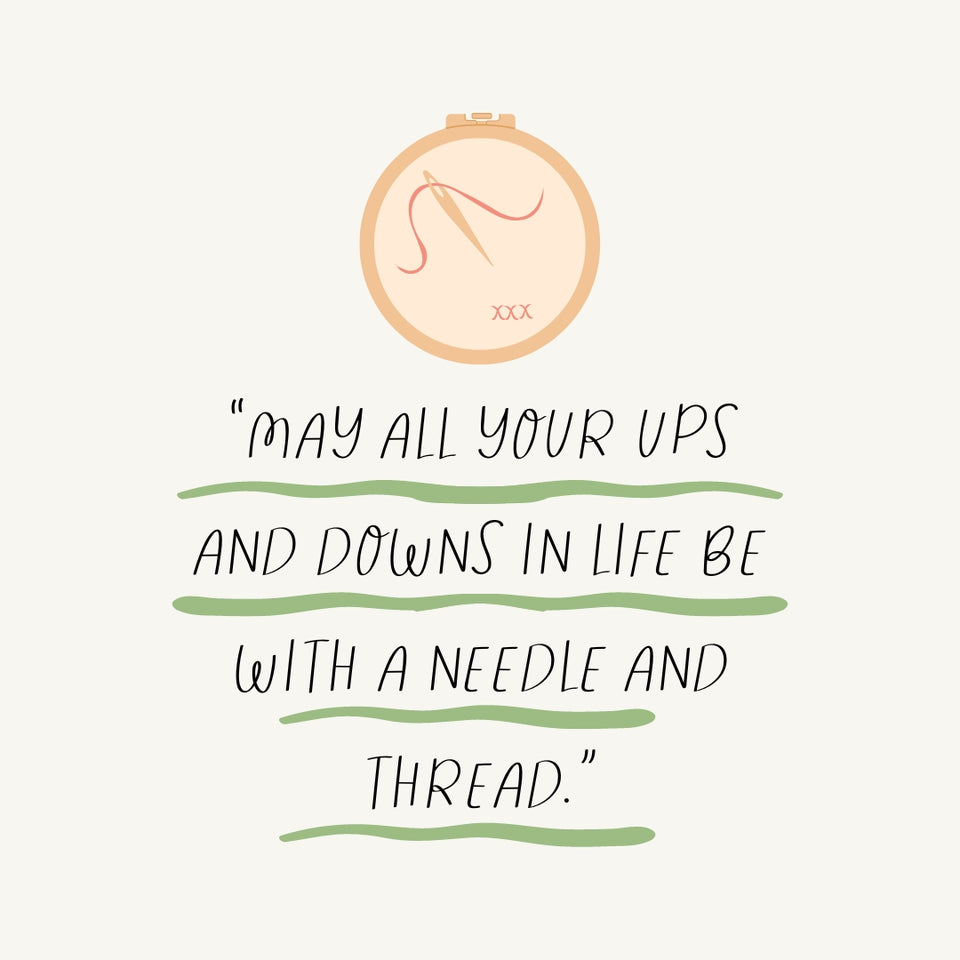 May All Your Ups And Downs In Life Be With A Needle And Thread Instagram Post Canva Template