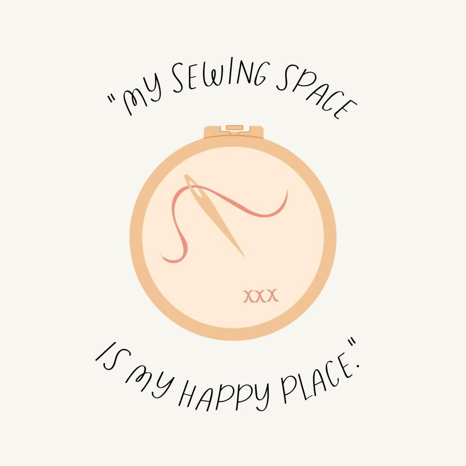 My Sewing Space Is My Happy Place Instagram Post Canva Template