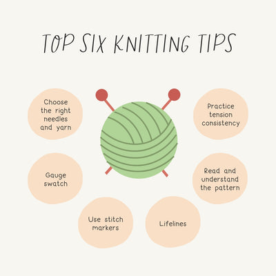Top Six Knitting Tips Instagram Post Canva Template