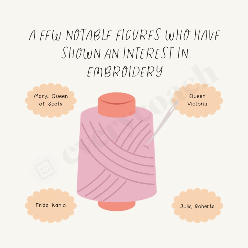 A Few Notable Figures Who Have Shown An Interest In Embroidery Instagram Post Canva Template