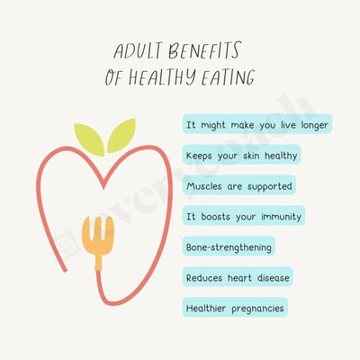 Adult Benefits Of Healthy Eating Instagram Post Canva Template