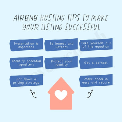 Airbnb Hosting Tips To Make Your Listing Successful Instagram Post Canva Template