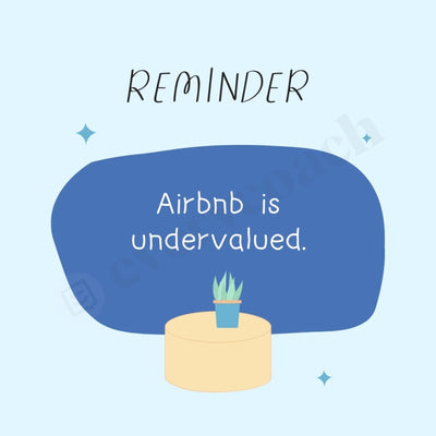 Airbnb Is Undervalued Instagram Post Canva Template