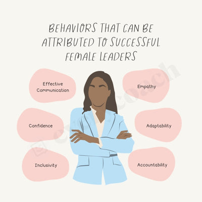 Behaviors That Can Be Attributed To Successful Female Leaders Instagram Post Canva Template