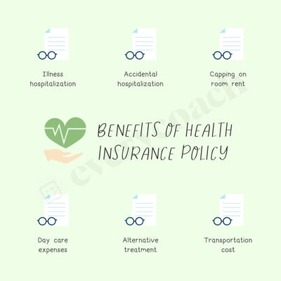 Benefits Of Health Insurance Policy Instagram Post Canva Template