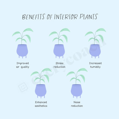 Benefits Of Interior Plants Instagram Post Canva Template