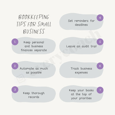 Bookkeeping Tips For Small Business Instagram Post Canva Template